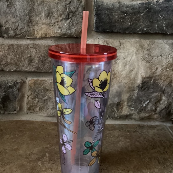 Starbucks Venti 24oz Tumbler Straw Flower Floral Lid Spring 2019 - Picture 2 of 2